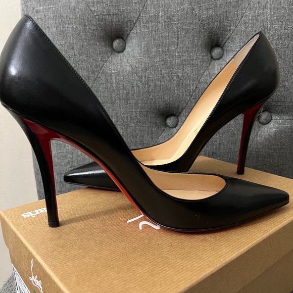 Christian Louboutin "Apostrophy" black leather heels - Picture 5 of 14